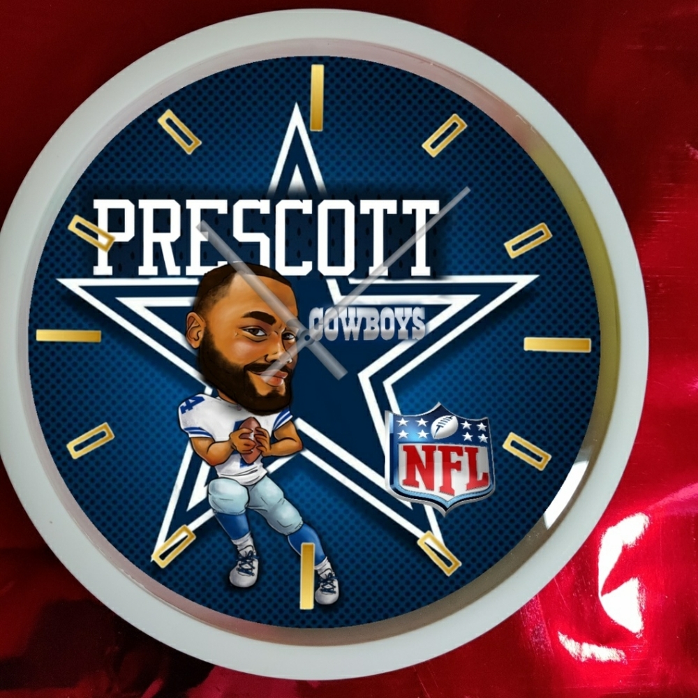 Dak Prescott wall clock with led lights